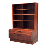 Scandinavian library in rosewood designed by Ib Kofod Larsen.