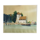 Oil painting on canvas of the old port of Honfleur signed Alain Huin.