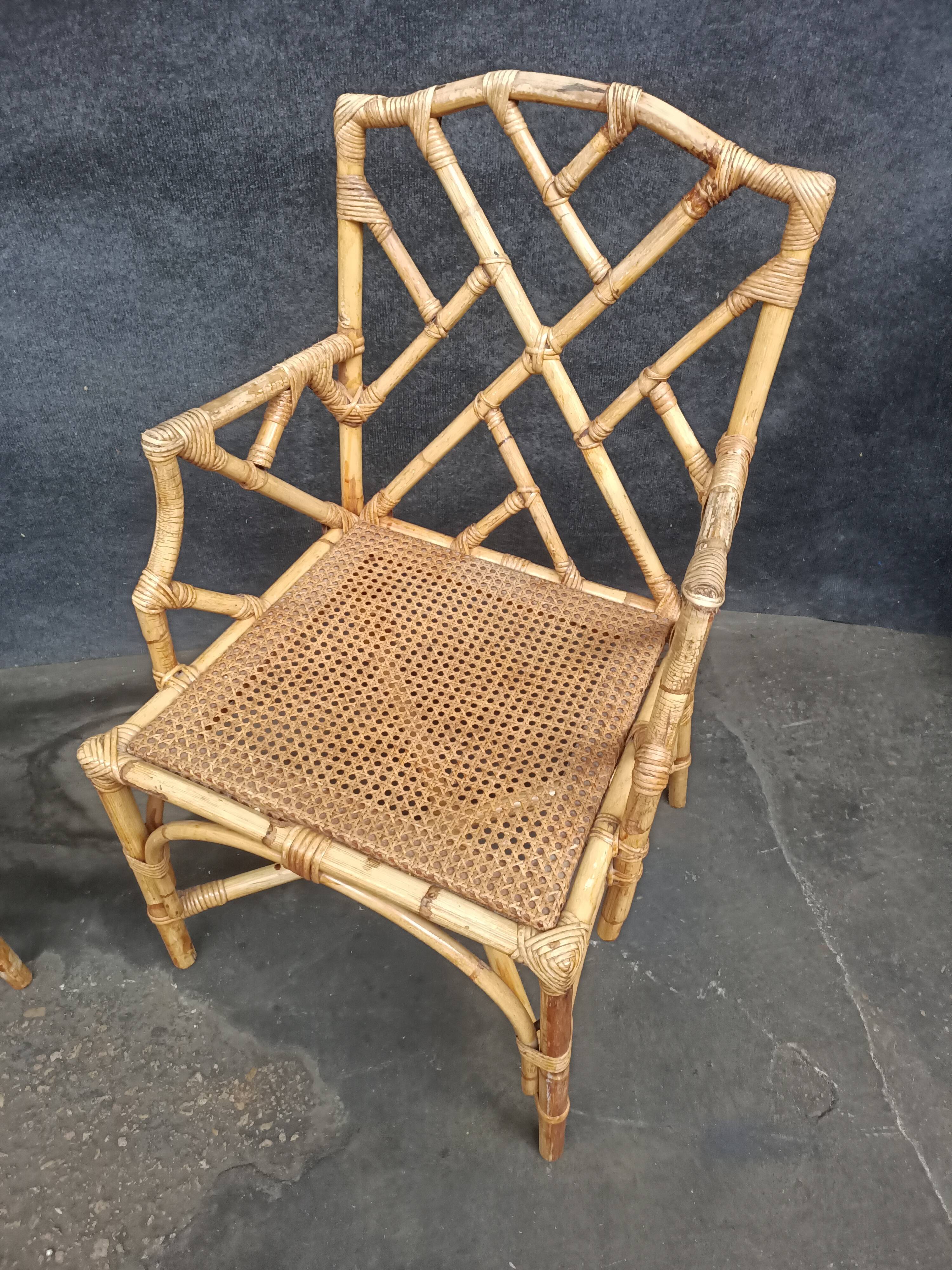 Vintage rattan armchair Italian work