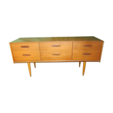 6 drawers vintage teak sideboard