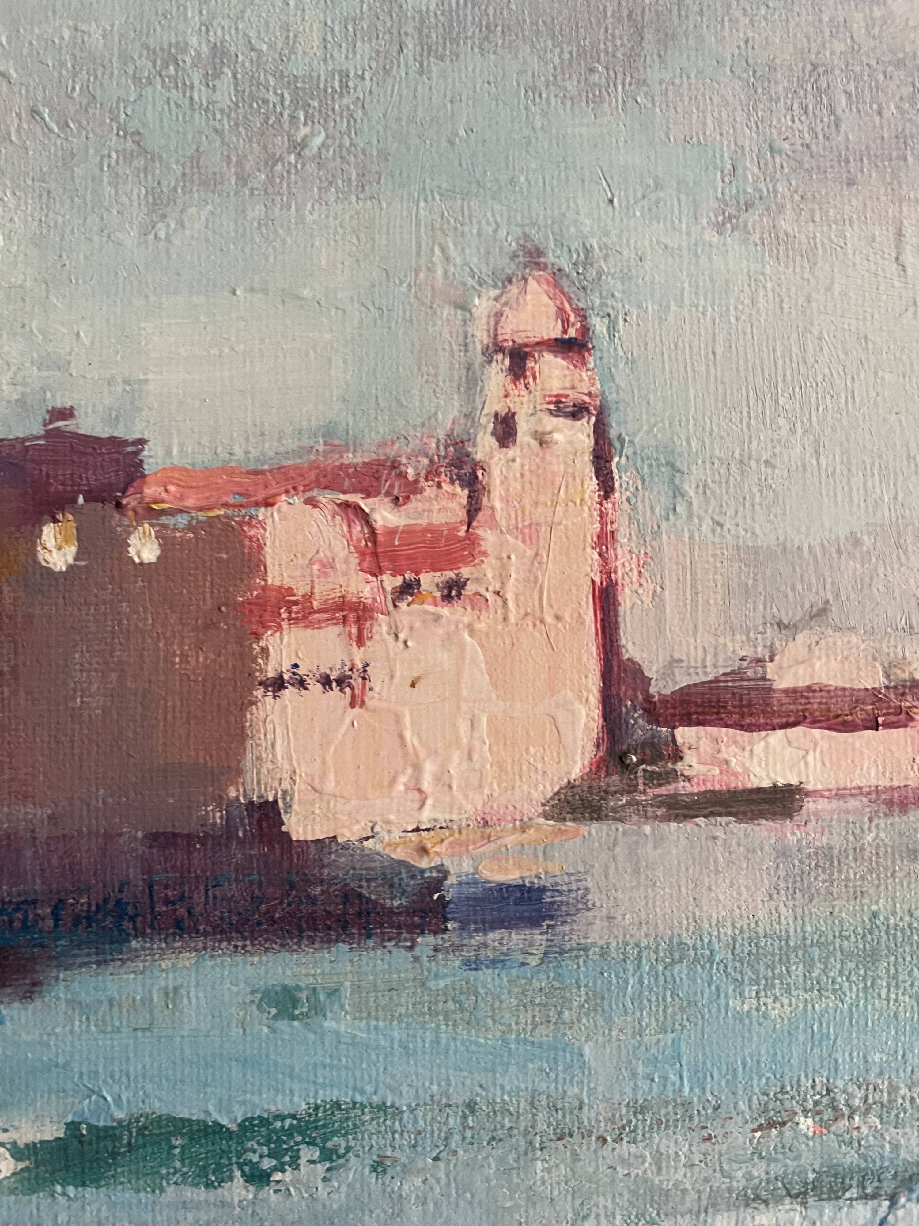 Signed seaside painting