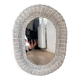 White rattan mirror