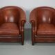 Vintage Dutch cognac leather club chair, 1970s, set of 2