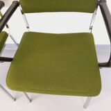 Pair of vintage fabric and chrome armchairs from the 70s