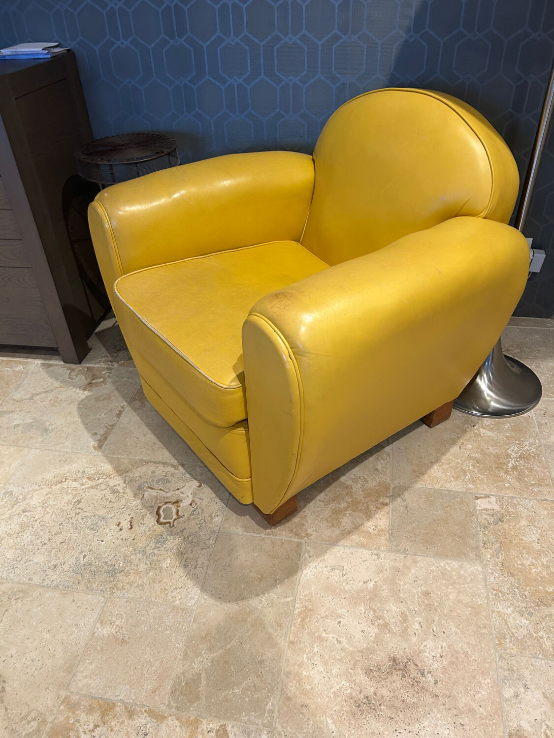 A leather club chair