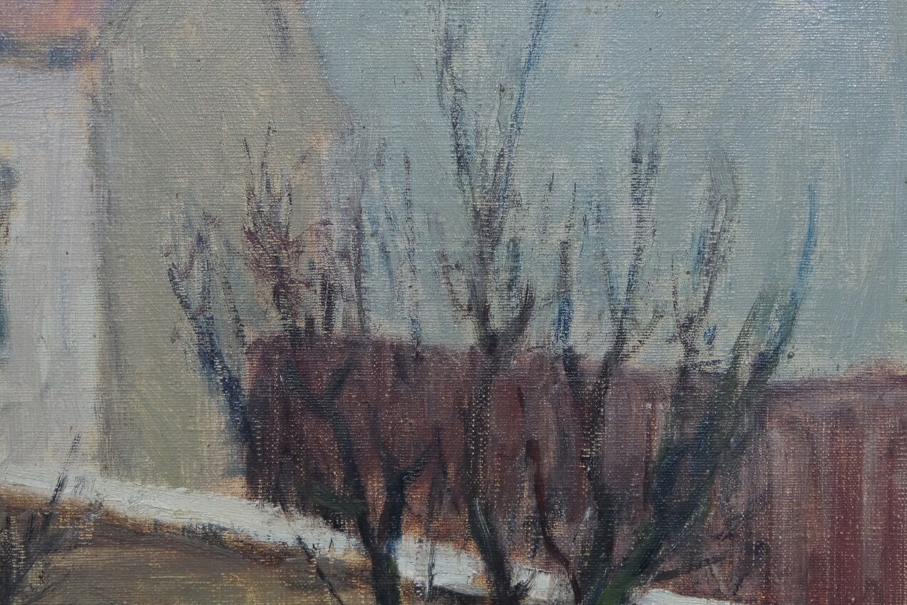 Scandinavian modern painting, 1960s, oil on canvas, framed, Gideon Isaksson