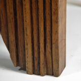 ART DECO OAK AND MARBLE BEDSIDE TABLE