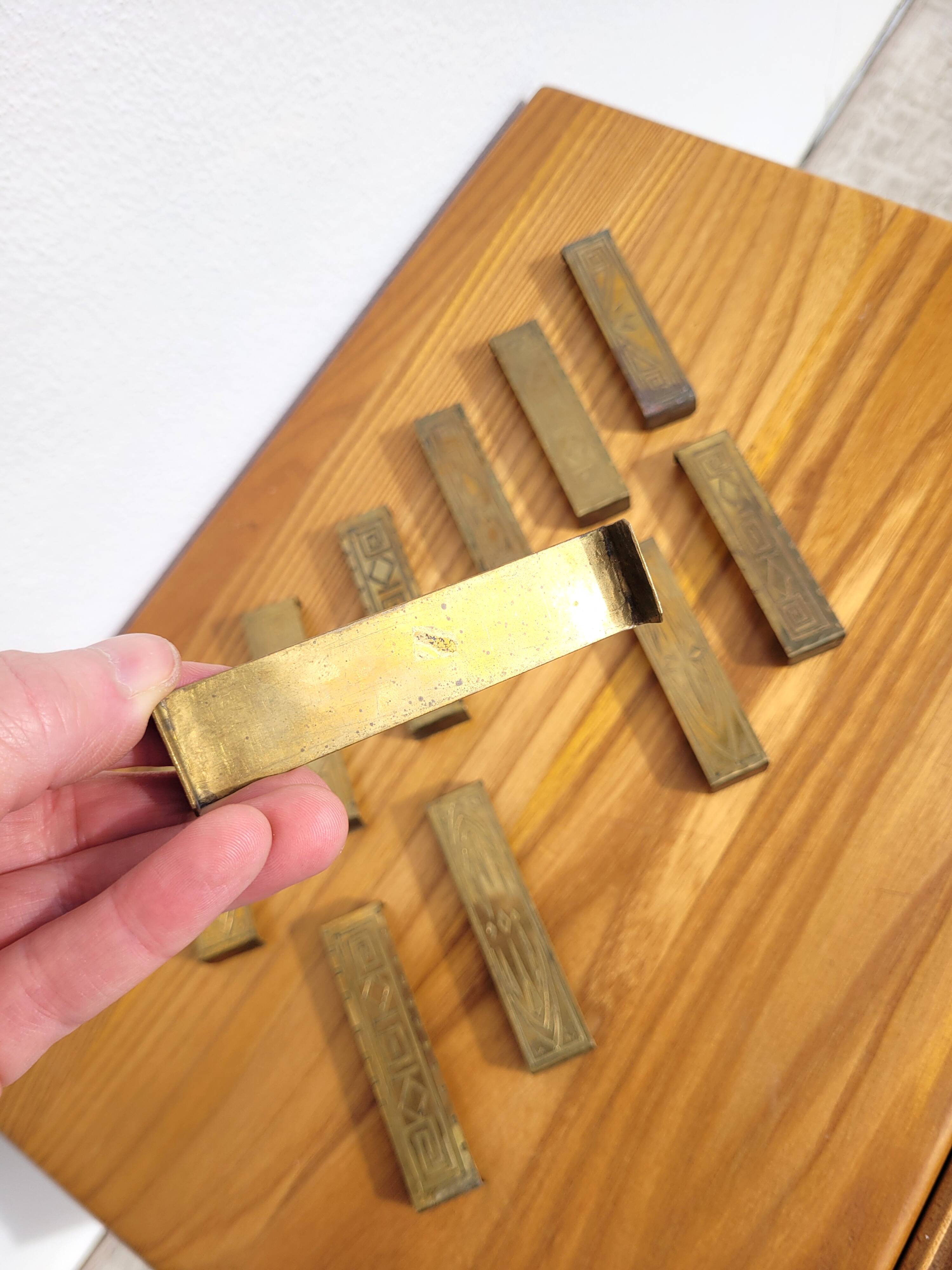 Art Deco style gold knife holder set