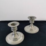 Pair of pewter candlesticks