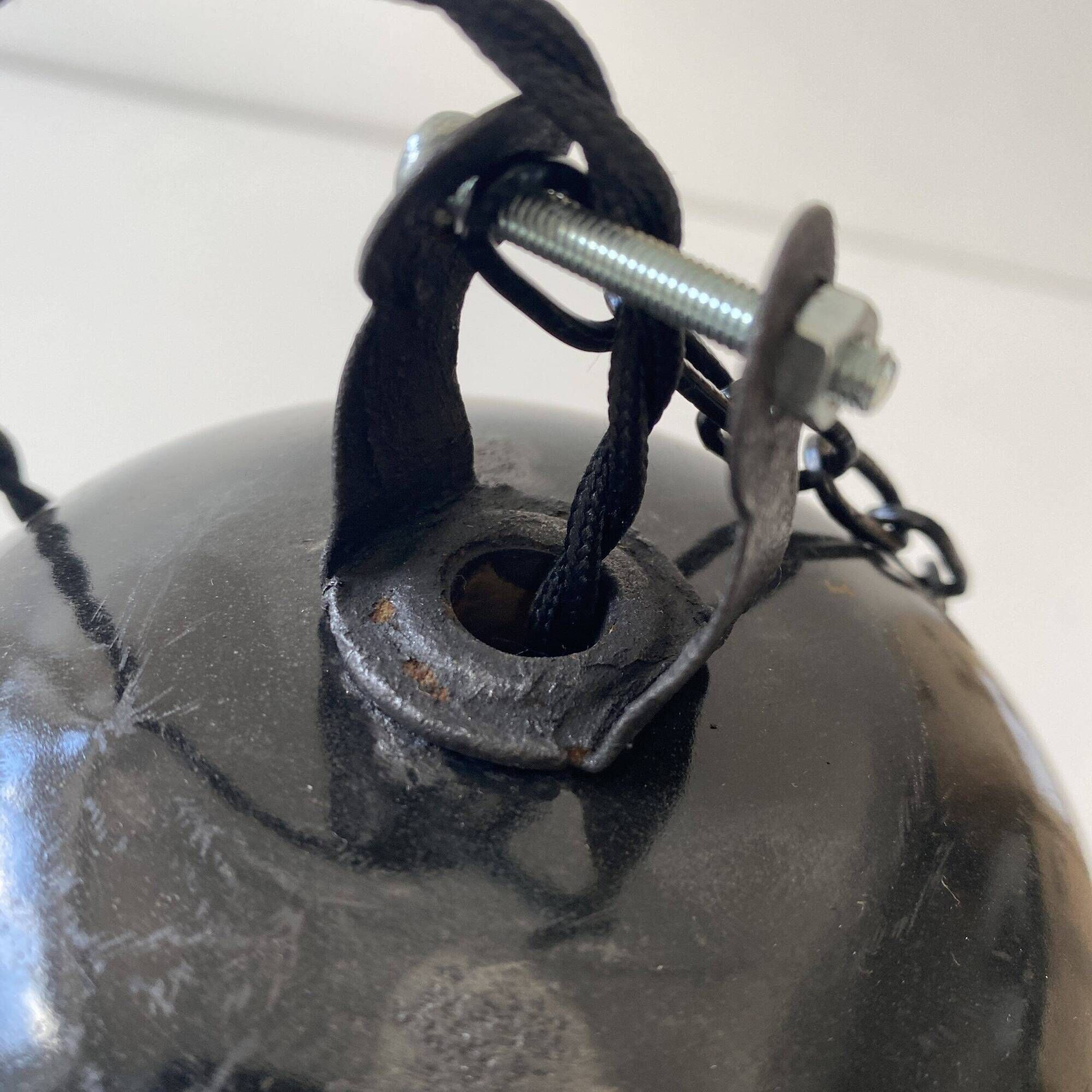 Pair of old industrial suspension lights xxl 40 cm