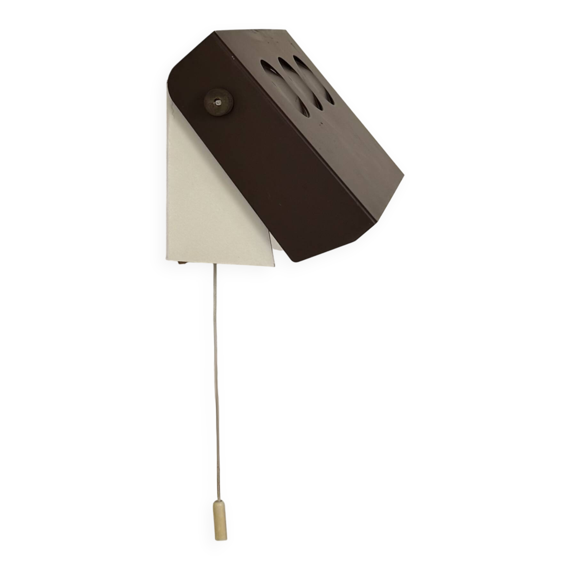 Vintage adjustable wall light, brown painted metal, Denmark, 1970