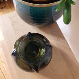 Round smoked glass vase