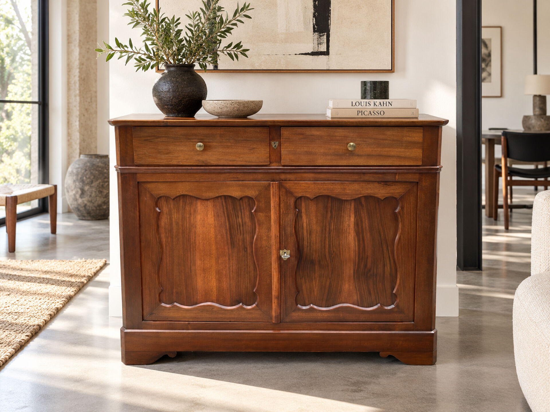 Buffet – Very supportive in solid walnut, quality artisanal work.