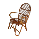 Armchair in rattan of the 1960s