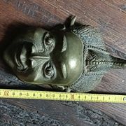 Masque africain vintage en bronze