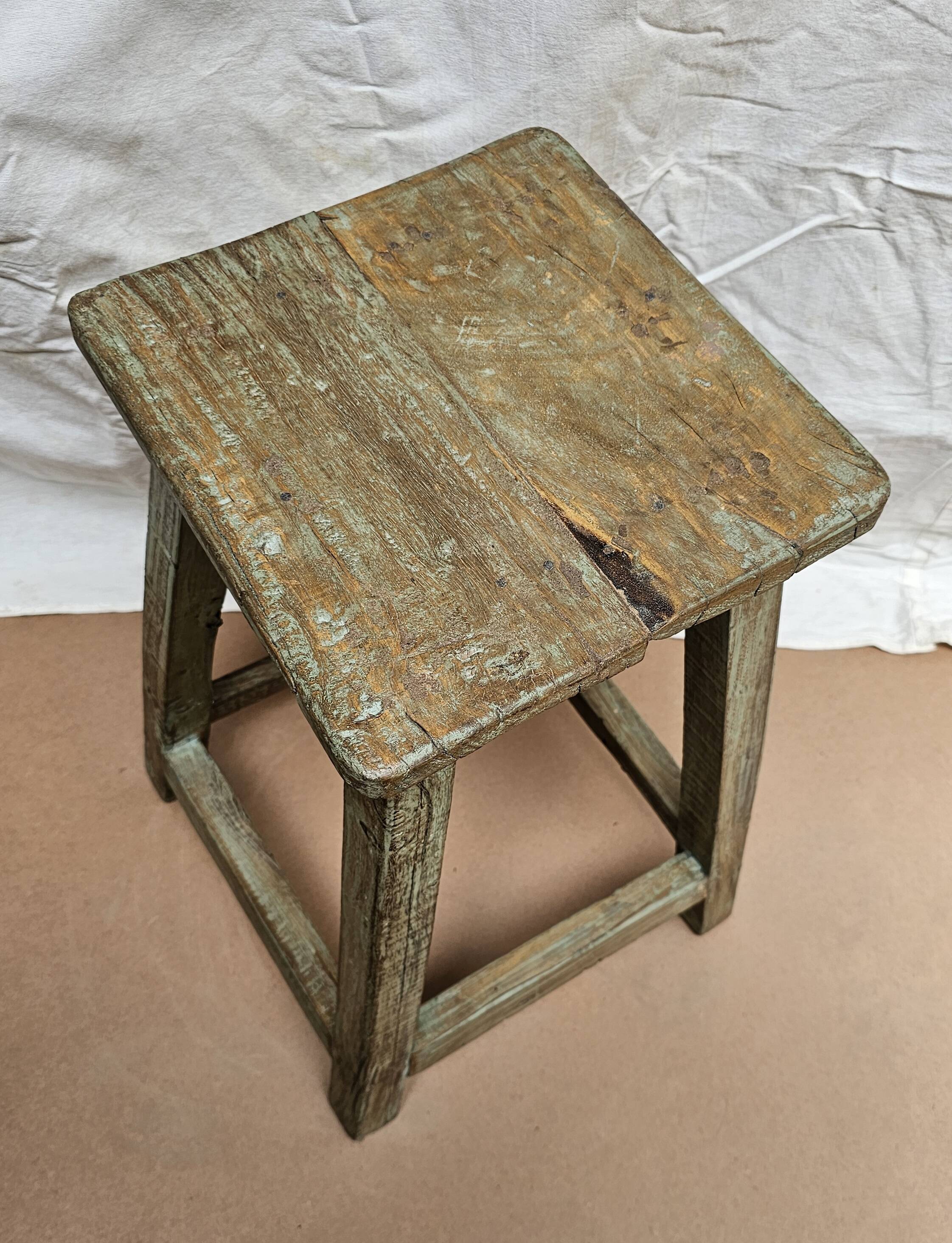 Burmese teak workshop stool
