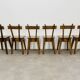 6 brutalist solid wood chairs, chalet decor, vintage