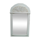 White and gold patinated sculpted mirror