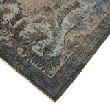 Handwoven overdyed oriental grey carpet 1970s, 210 x 326 cm