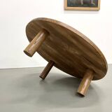 Circular oak coffee table, circa 1950