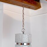 Lustre par Kaiser Leuchten en verre givré Allemagne 1960