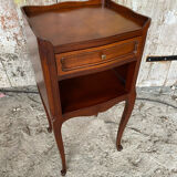 Antique Nightstand Louis XV Style Wood 3 Drawers + Vintage Case #