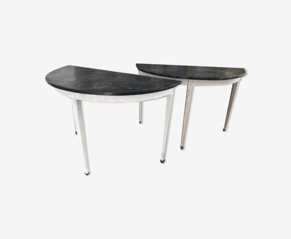 Paire de consoles XIXe peintes formant table