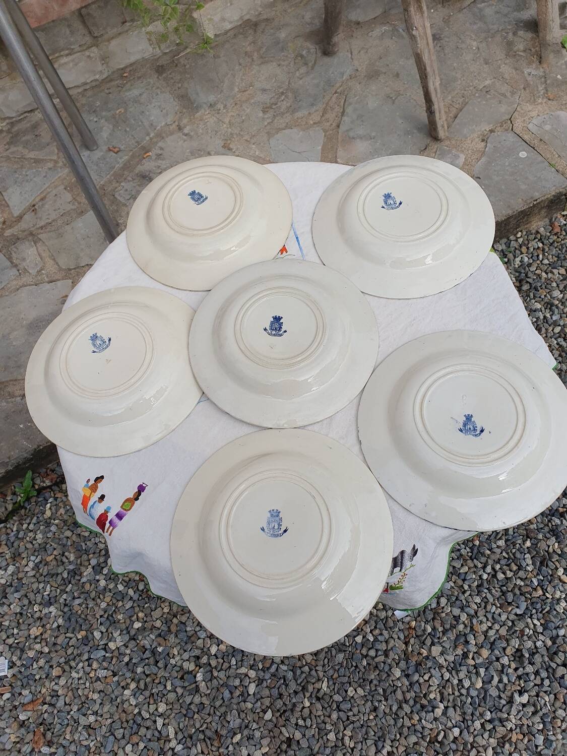 6 deep plates from Gien Chardon series