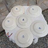 6 deep plates from Gien Chardon series