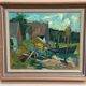 Original Swedish Oil on Panel – "Vid Knabäck, Skåne" by Carl-Axel Schwieler – Signed – Vintage & Framed – 59 × 50 cm (23.2" × 19.7")