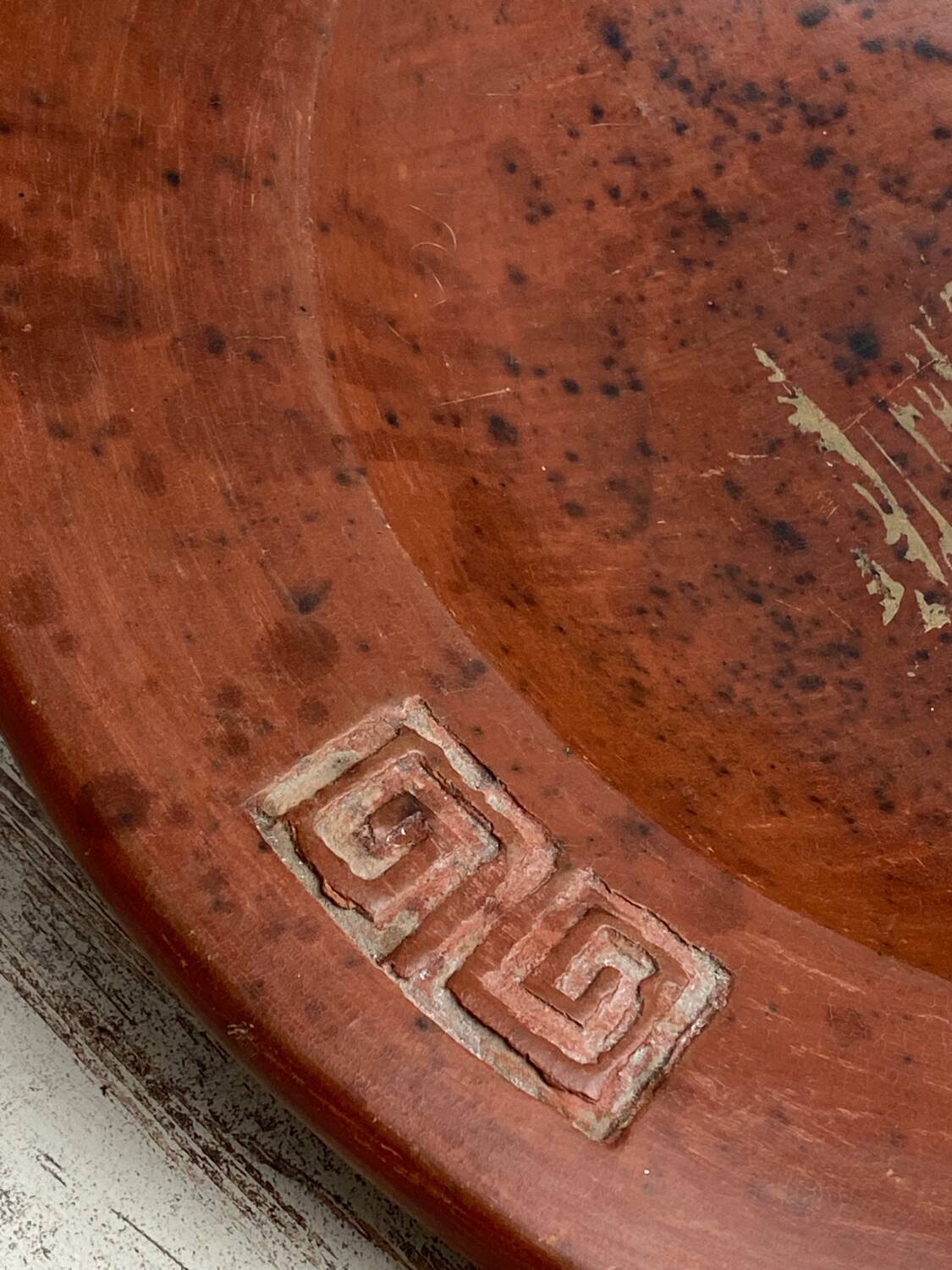 Large glazed terracotta salad bowl