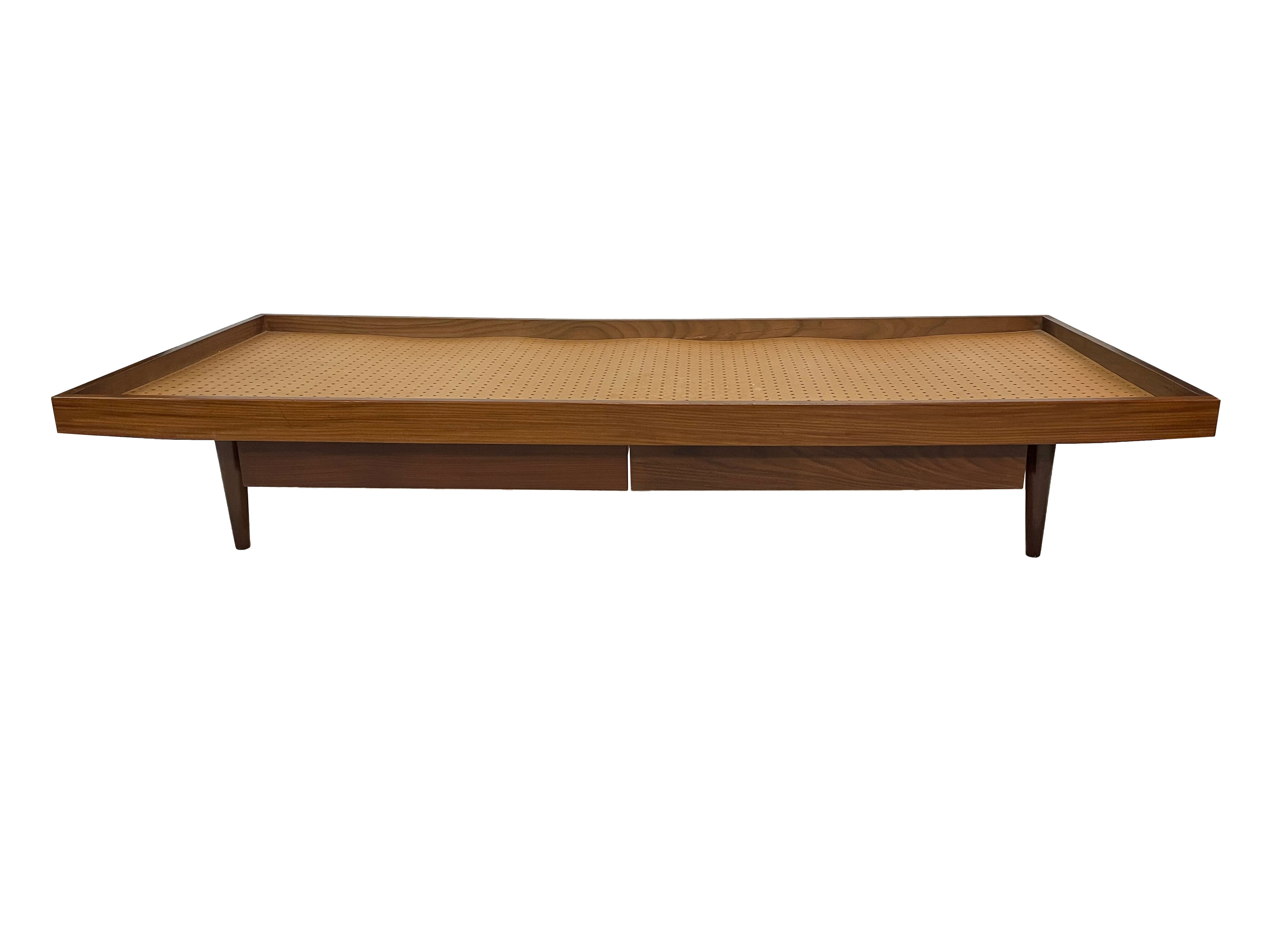 Vintage mid century daybed teak design with drawers