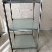 Occasional furniture with 3 shelves in metal and glass