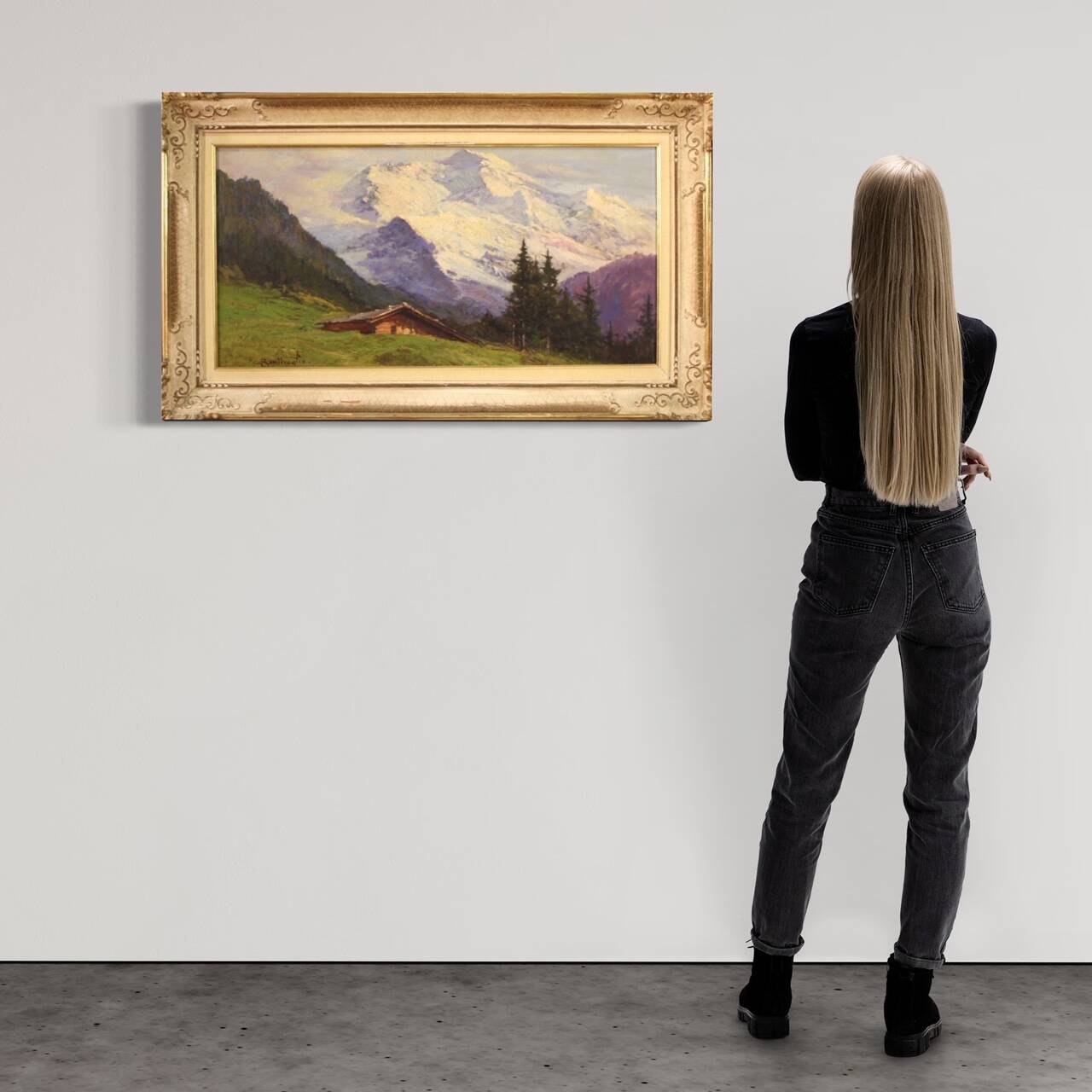 Landscape signed Bentivoglio from the first half of the 20th century