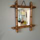 Faux bamboo wooden wall mirror