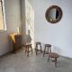 Round rattan mirror 1980