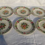 6 dessert plates in saikware from sarreguemines rusticana + plate piedouche