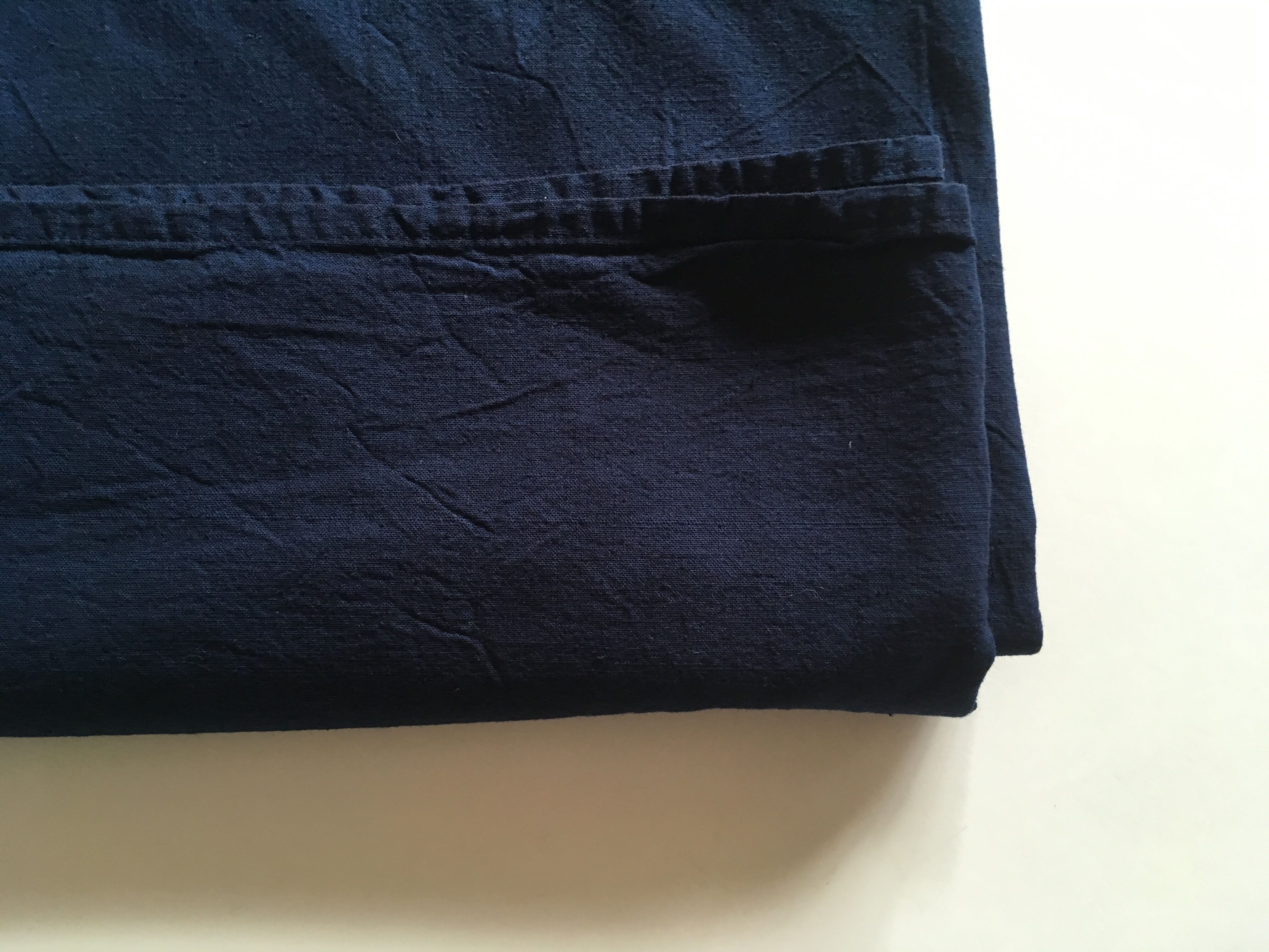 Large linen mixed blue indigo linen L 2.80