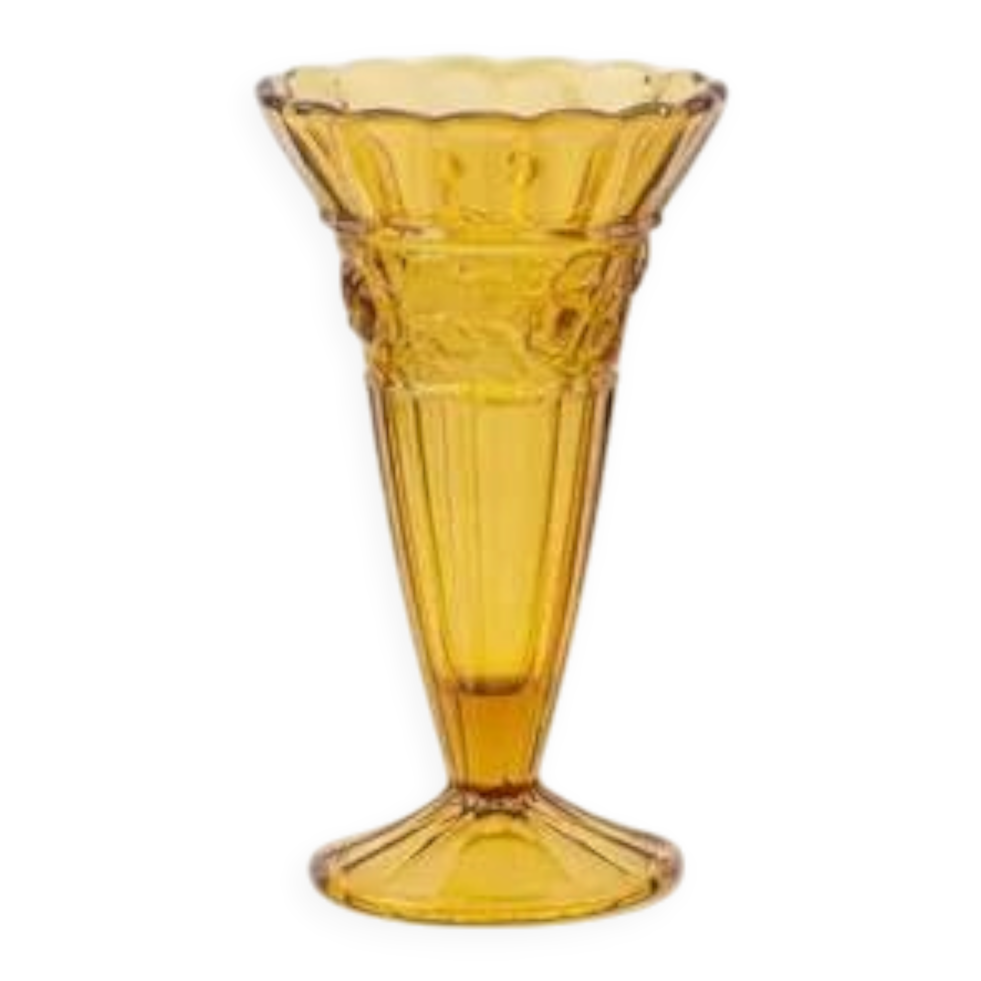 Vintage amber vase Verreries Scailmont