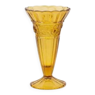 Vintage amber vase Verreries Scailmont