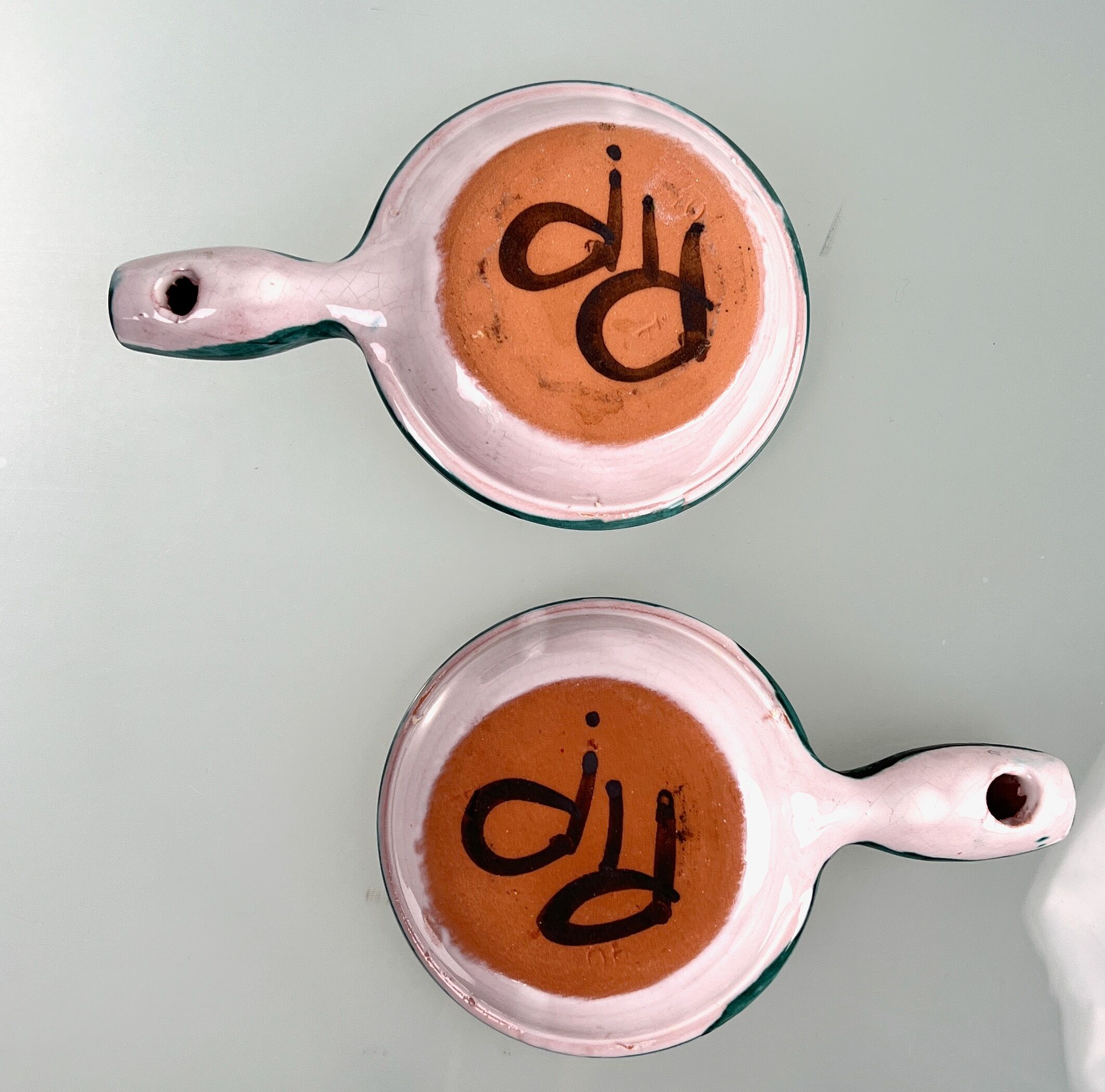 Pairs of ceramic pans by Robert Picault