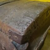 French leather and wooden carriage trunk 18th century