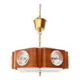 Swedish wooden and crystal suspension Orrefors (38 cm)