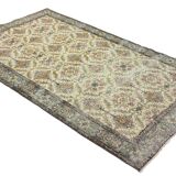 One-of-a-kind turkish handwoven vintage rug - rustic vintage charm 265x 166