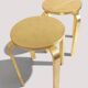 1990s IKEA Frosta Stools in the Style of Alvar Aalto, Gold Leaf Covered