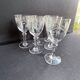6 White wine or port glasses in blown, cut and engraved crystal