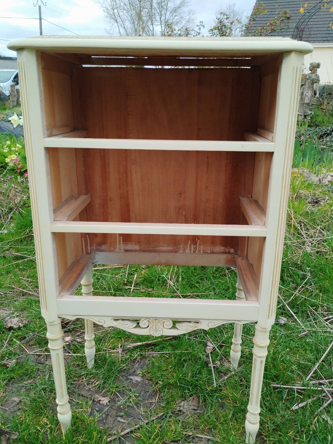 Antique Louis XVI style chest of drawers with marble top