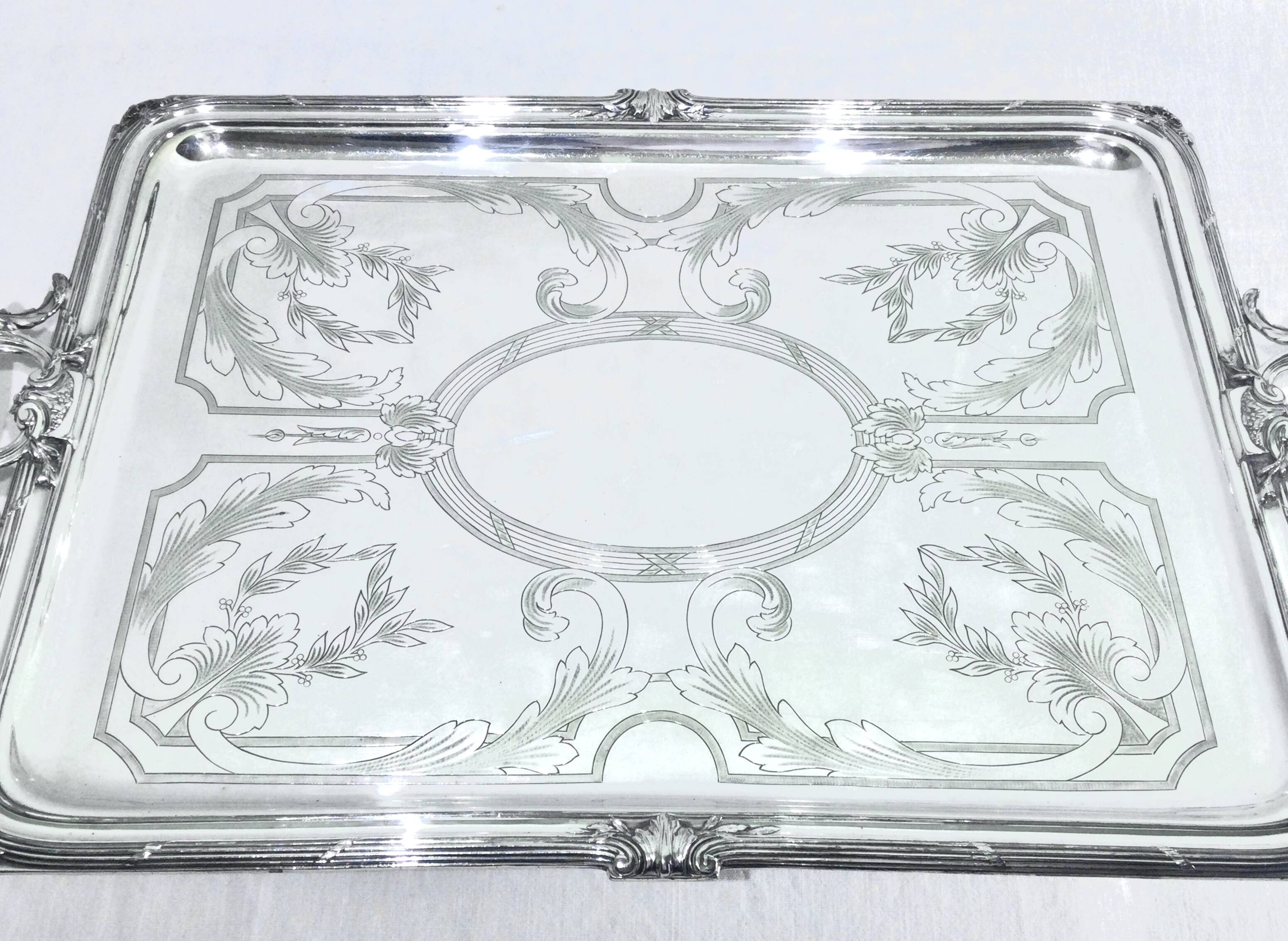 Gallia - Silver metal serving tray
