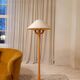 Sculptural modern floor lamps in pine, Sweden 1970s.