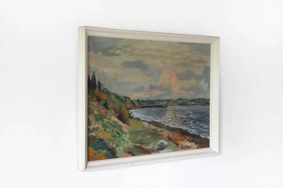 Danish impressionist oil painting, 1960s